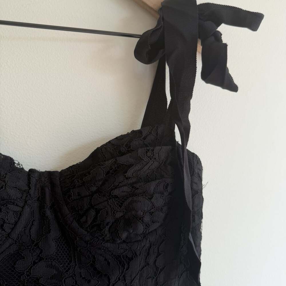 NWT Lovers And Friends Mary Kate Black Lace Midi Dress Size M Sweetheart $238 - Picture 5 of 10